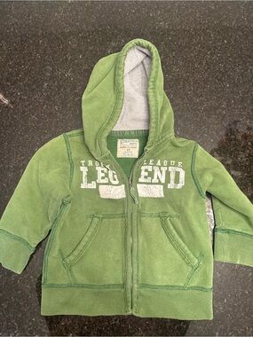 The Children's Place Green Hooded Zip 'Legend' Sweatshirt